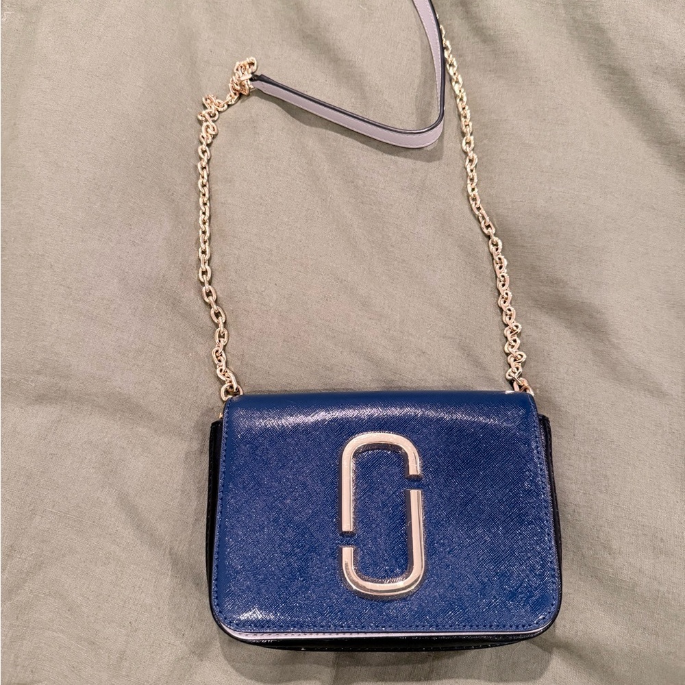 MARC JACOBS Blue Leather Crossbody Bag